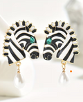 Safari Luxe Zebra Pearl Earrings